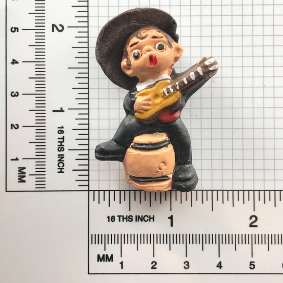 Vintage Spanish Terra Cotta Mud People Figurine Guitar Player Folk Dancing Clay - Picture 12 of 12